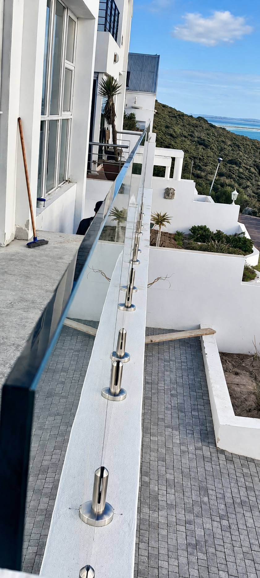 Glass balustrade with a sea view